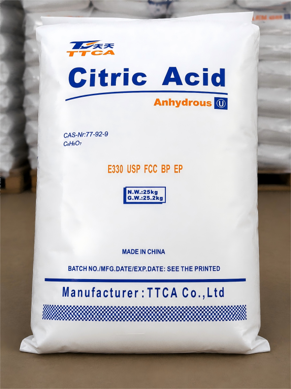 Citric acid anhydrous 10-40mesh/30-100mesh TTCA brand